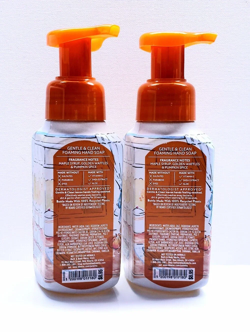 Bath & Body Works PUMPKIN PECAN WAFFLES Gentle & Clean Foaming Hand Soap (2 pcs)
